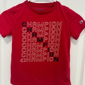 Champion Red and Black Short Sleeve Tee
